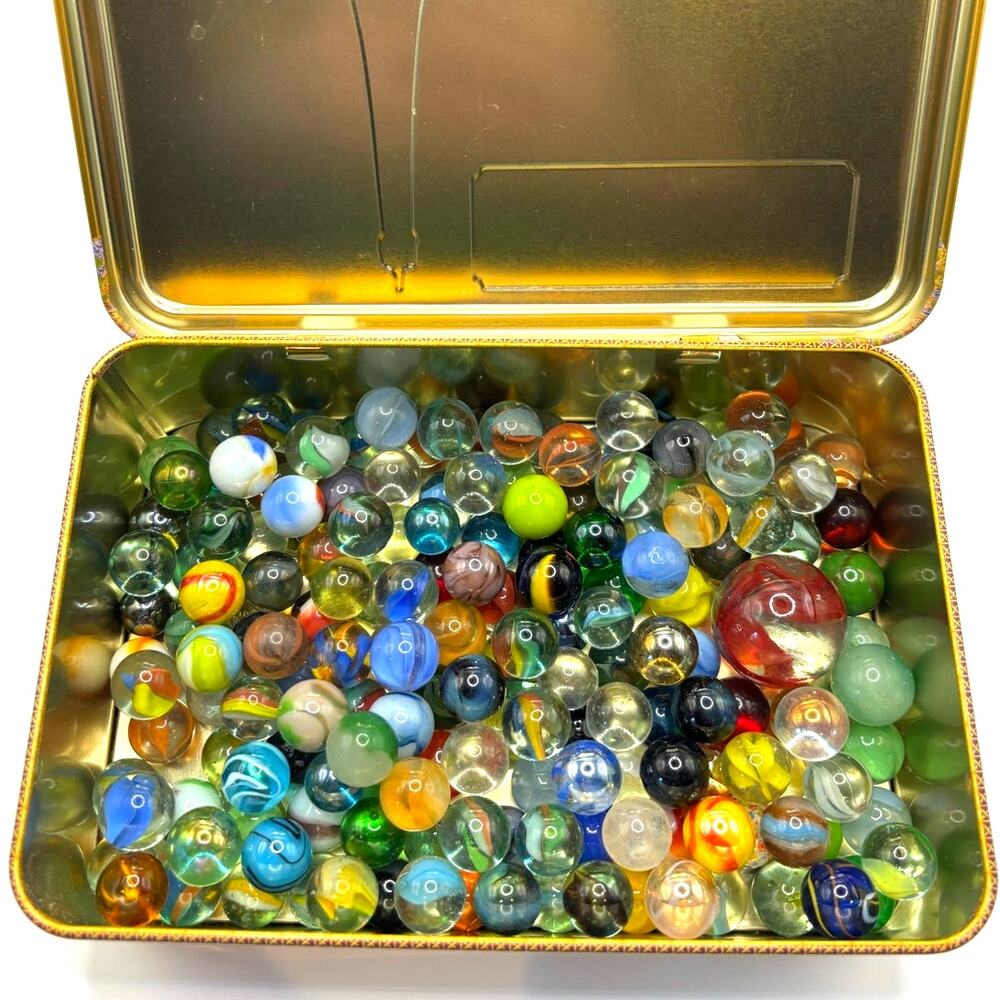 1.75 lbs Vintage Marbles with Possible, Akro, Vitro, Jabo